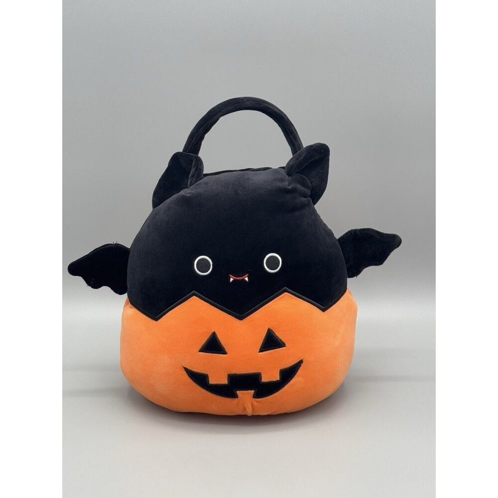 Squishmallow Halloween Treat Pail Emily Bat in Pumpkin 11" Plush